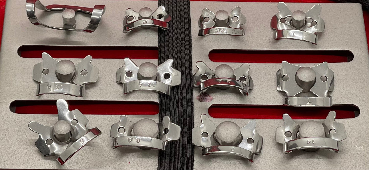 Rubber Dam Clamps With Clamp Plate (Set of 12)